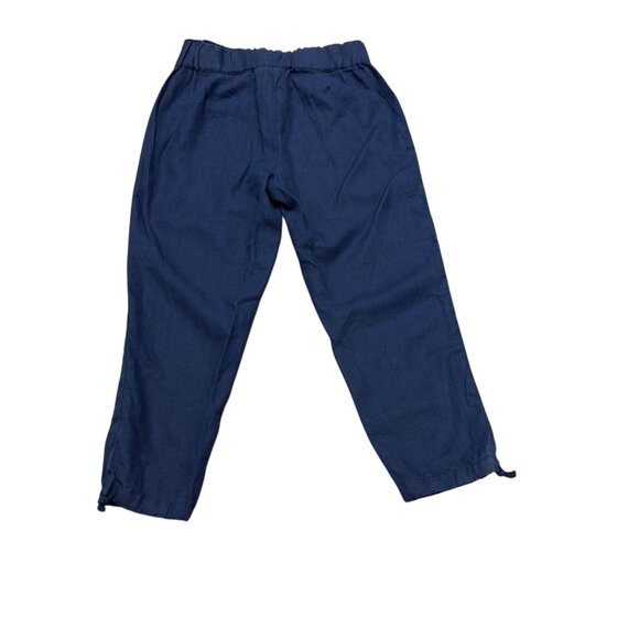 Pure Jill Womens Xs Navy Blue Linen Pull-On Pants With Drawstring Hem - Picture 8 of 10